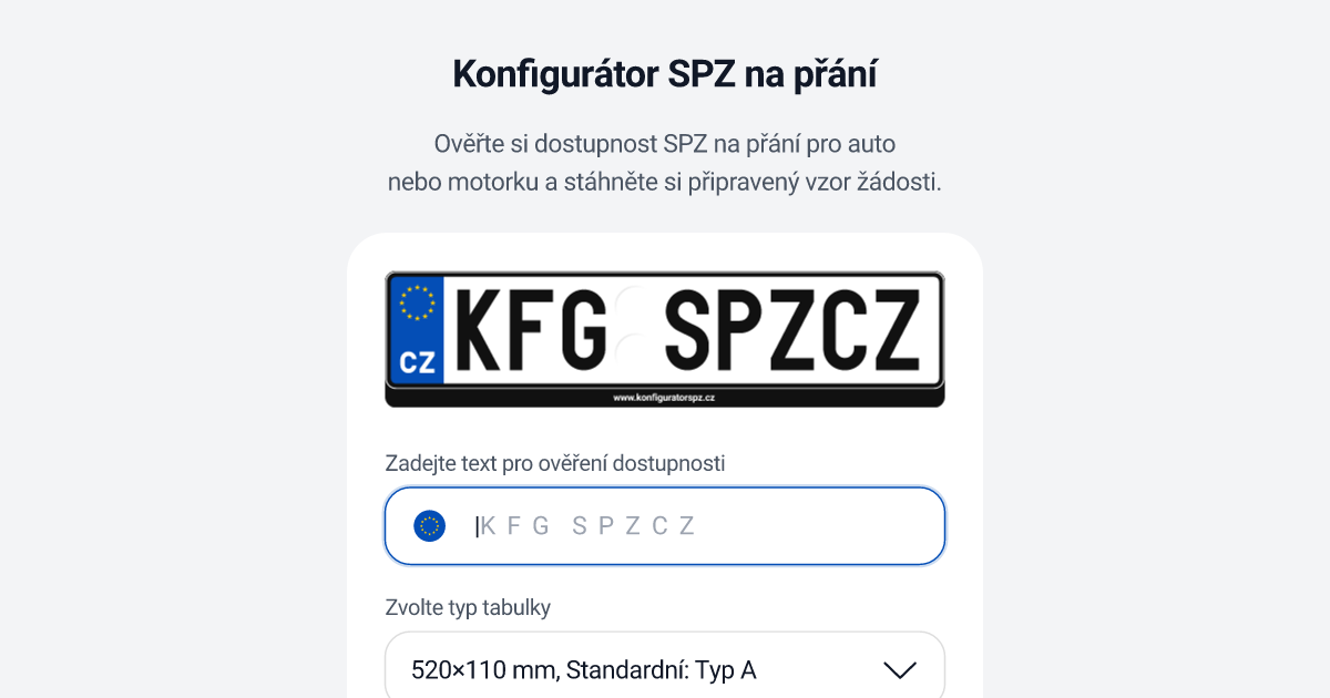 We built an ad-free, subscription-free Czech vanity plate availability checker and custom license pl